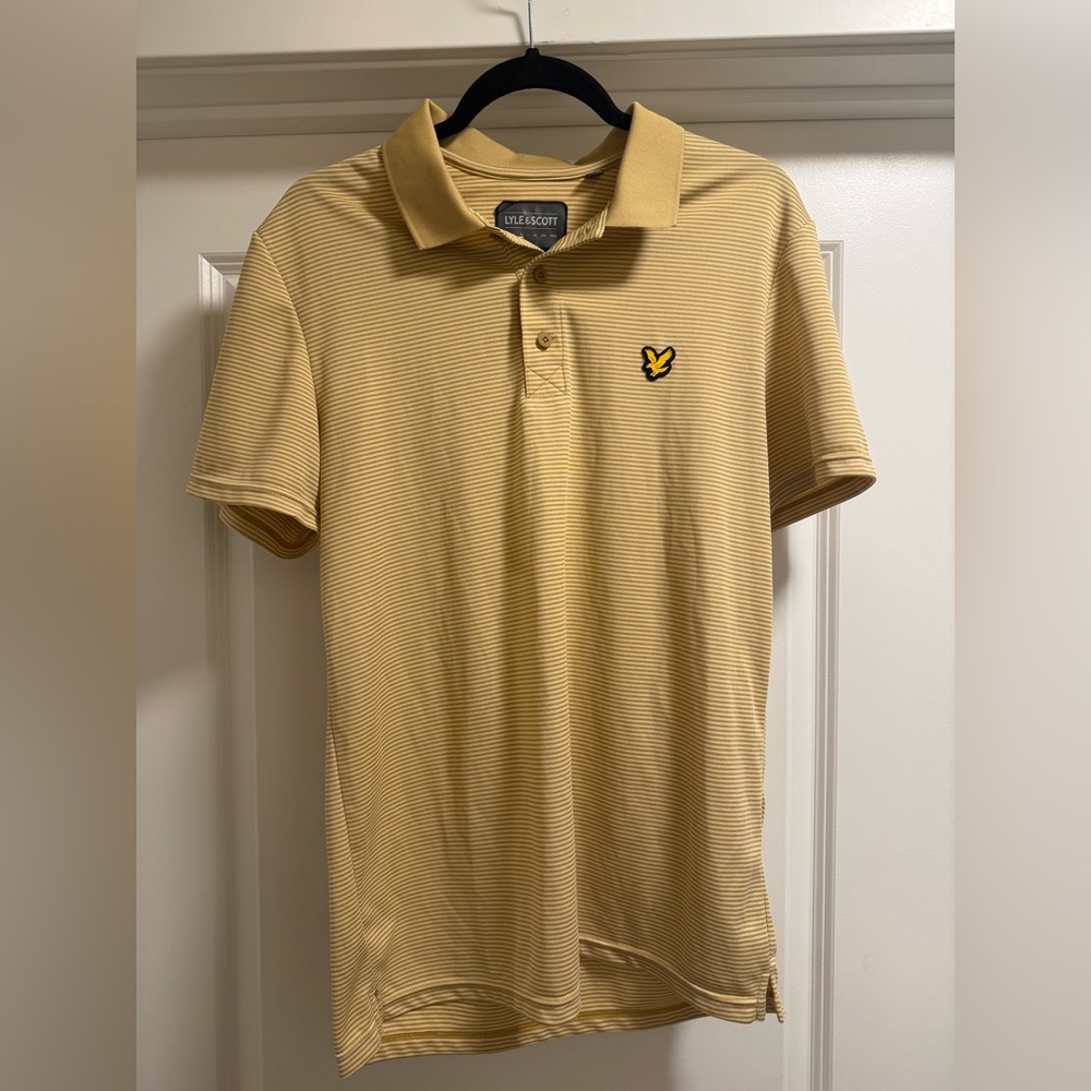 Lyle & Scott Men's Striped Polo in Light Yellow
